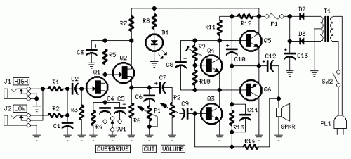 Guitar Amplifier-Circuit diagrams