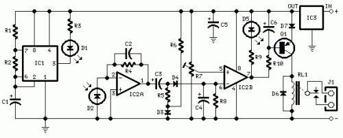 Infra-red Level Detector-Circuit diagram