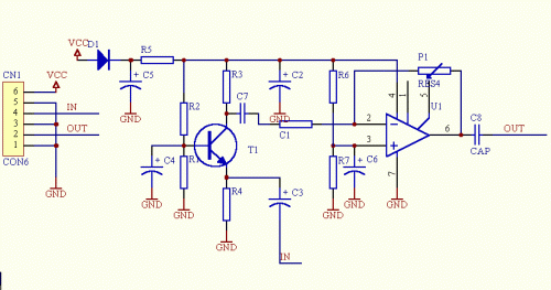 Low impedance microphone amplifier-Schematic diagram