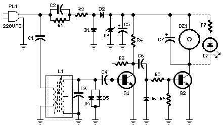 Mains Remote-Alert-Receiver circuit diagram