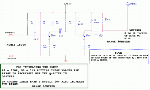 Medium range transmitter-Circuit diagram