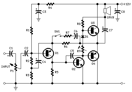 Mini-box 2W Amplifier-Circuit diagram