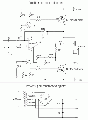 Motorola Hi-Fi power amplifier-Circuit diagram