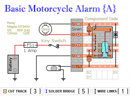 Two Simple Relay Based Motorcycle Alarms