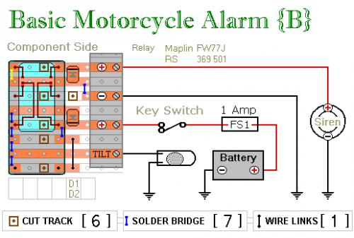 Two Simple Relay Based Motorcycle Alarms