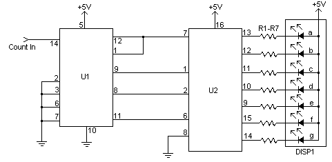 7 Segment LED Counter-Circuit diagram