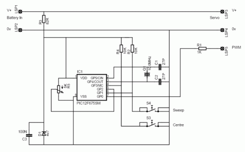 Simple Servo Tester-Circuit diagram
