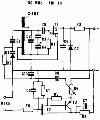 Small Radio Transmitter-Circuit diagram