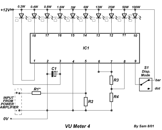 How to build VU Meter 4 - circuit diagram