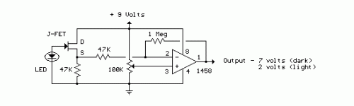 LED Photo Sensor.-Circuit diagram