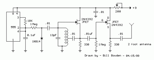 FM Beacon Broadcast Transmitter (88-108 MHz)-Circuit diagram