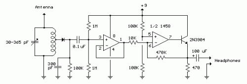 Simple Op-Amp Radio-Circuit diagram