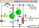 Car Headlights Timer Circuit Schematic