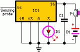 Live Line Detector-Indicator Circuit Schematic