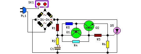 AC 220 Volts Flashing Lamps Circuit diagram