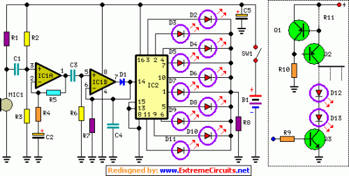 Dancing LEDs Circuit Diagram-Circuit diagram