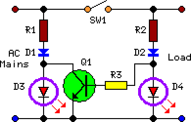 Two-Led Pilot Light-Circuit Diagram