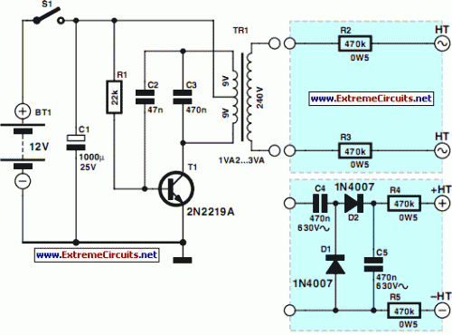 Mini High-Voltage Generator-Circuit diagram
