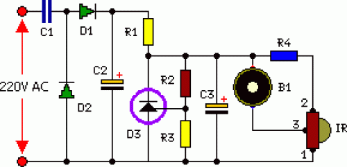 220vAC Operated Remote Tester-Circuit Diagram