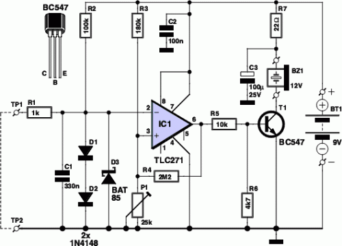 Components Voltage Tester Circuit Schematic-Circuit diagram